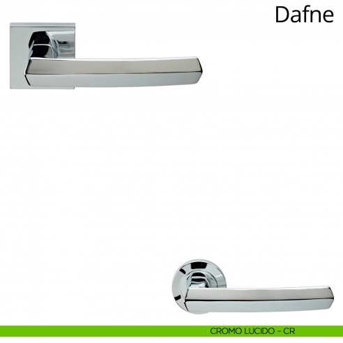 Maniglia per porta interna Dafne Linea Calì rosetta quadrata bassa cromo lucido