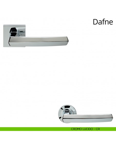 Maniglia per porta interna Dafne Linea Calì rosetta quadrata bassa cromo lucido