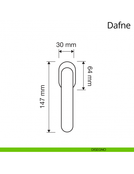 Maniglia per finestra martellina DK Dafne Linea Calì disegno