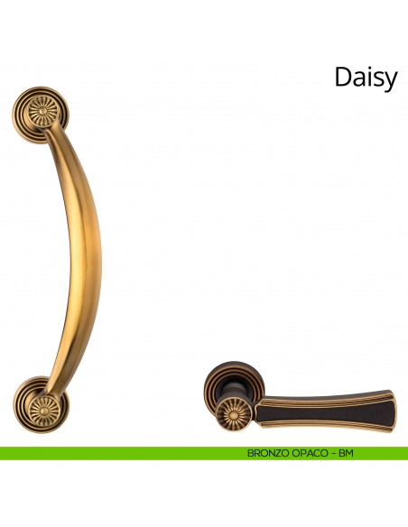 Maniglione per porta Daisy Linea Calì con rosette tonde bronzo opaco