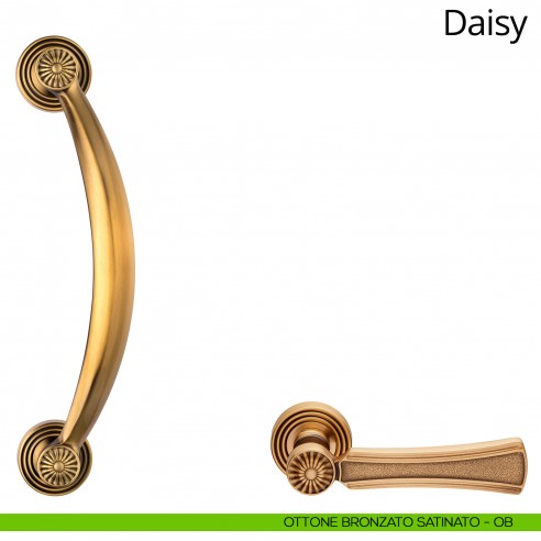 Maniglione per porta Daisy Linea Calì con rosette tonde ottone bronzato satinato