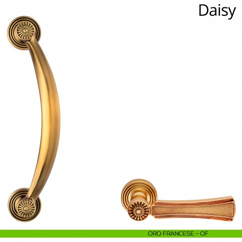 Maniglione per porta Daisy Linea Calì con rosette tonde oro francese