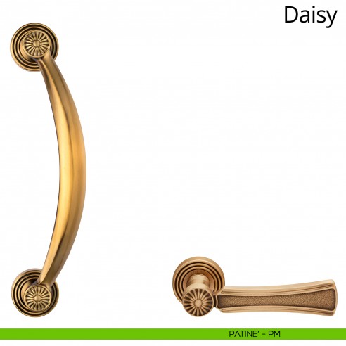 Maniglione per porta Daisy Linea Calì con rosette tonde patinè