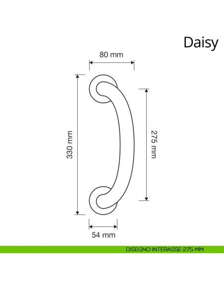 Maniglione per porta Daisy Linea Calì con rosette tonde disegno