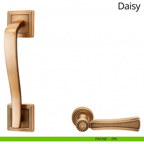 Maniglione per porta Daisy Linea Calì con rosette quadrate patinè