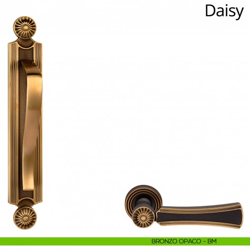 Maniglione per porta Daisy Linea Calì con placca bronzo opaco