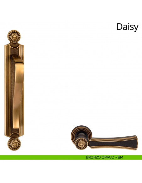 Maniglione per porta Daisy Linea Calì con placca bronzo opaco
