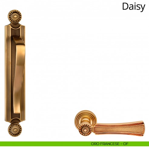 Maniglione per porta Daisy Linea Calì con placca oro francese