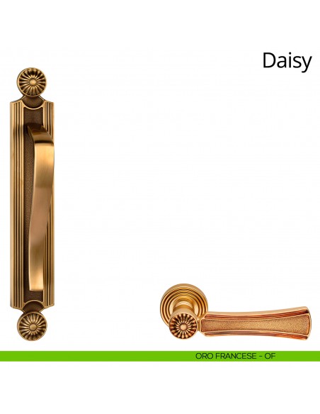 Maniglione per porta Daisy Linea Calì con placca oro francese