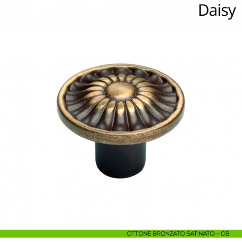 Pomolo per mobile Daisy Linea Calì diametro 30 mm ottone bronzato satinato