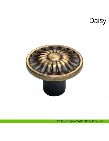Pomolo per mobile Daisy Linea Calì diametro 30 mm ottone bronzato satinato