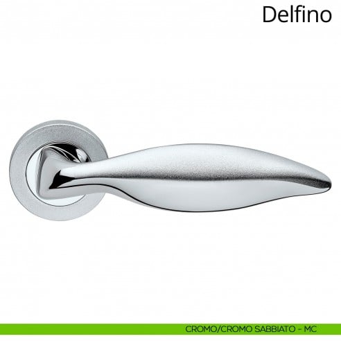 Maniglia per porta interna Delfino Linea Calì cromo sabbiato + cromo lucido