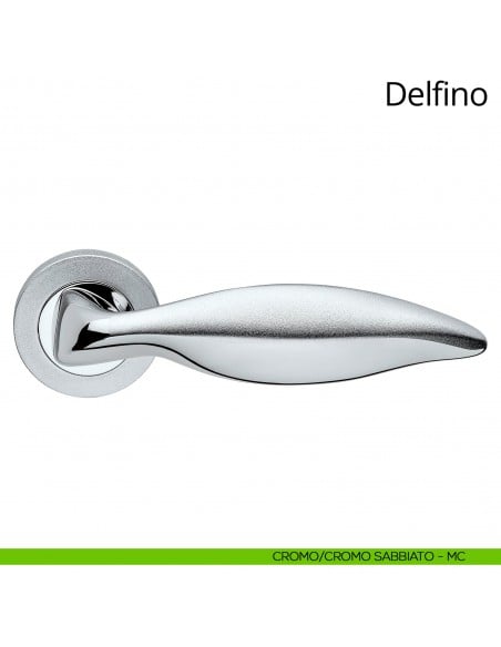 Maniglia per porta interna Delfino Linea Calì cromo sabbiato + cromo lucido