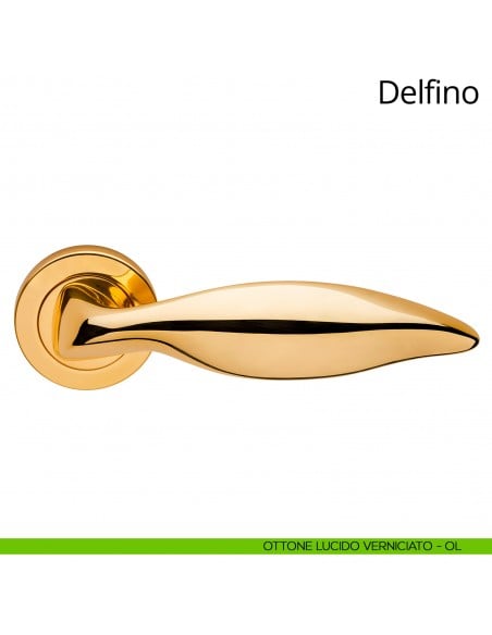 Maniglia per porta interna Delfino Linea Calì ottone lucido verniciato