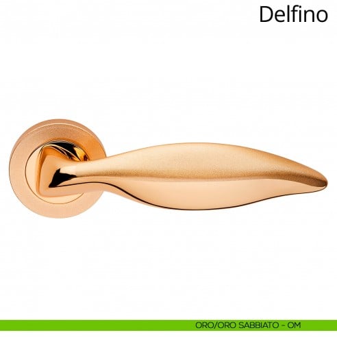 Maniglia per porta interna Delfino Linea Calì oro + oro sabbiato