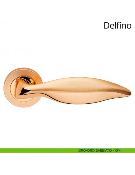 Maniglia per porta interna Delfino Linea Calì oro + oro sabbiato