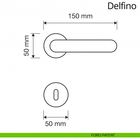 Maniglia per porta interna Delfino Linea Calì foro patent