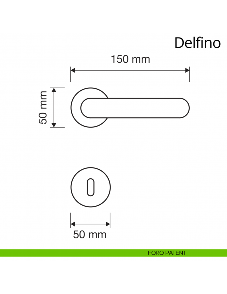 Maniglia per porta interna Delfino Linea Calì foro patent