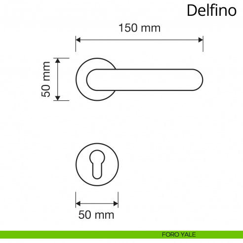Maniglia per porta interna Delfino Linea Calì foro yale