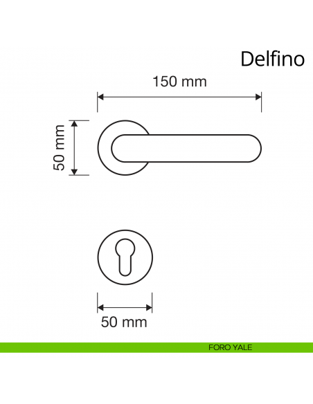Maniglia per porta interna Delfino Linea Calì foro yale