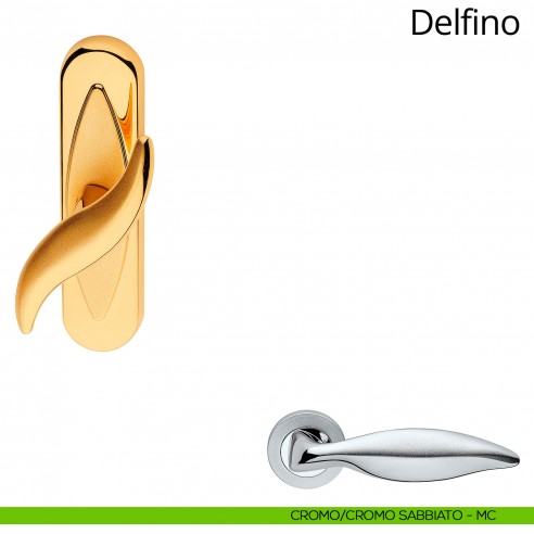 Maniglia per finestra cremonese Delfino Linea Calì cromo sabbiato + cromo lucido