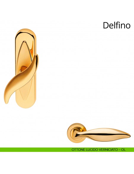 Maniglia per finestra cremonese Delfino Linea Calì ottone lucido verniciato