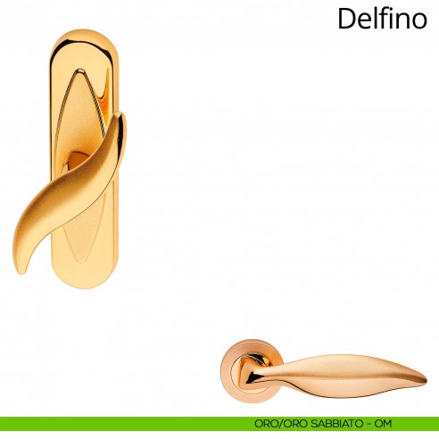 Maniglia per finestra cremonese Delfino Linea Calì oro + oro sabbiato