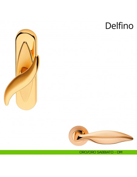 Maniglia per finestra cremonese Delfino Linea Calì oro + oro sabbiato