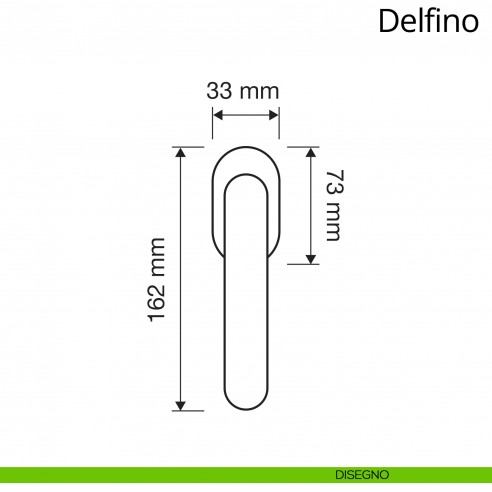 Maniglia per finestra martellina DK antintrusione Delfino Linea Calì disegno