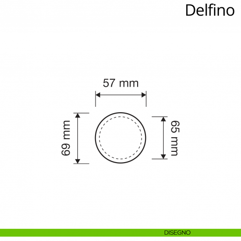 Pomolo per porta fisso Delfino Linea Calì con rosetta tonda disegno