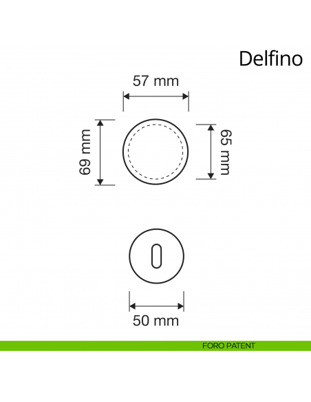 Pomolo per porta girevole Delfino Linea Calì con rosetta tonda foro patent