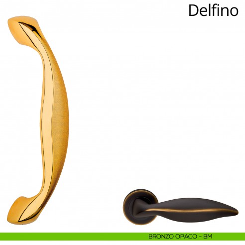 Maniglione per porta Delfino Linea Calì bronzo opaco
