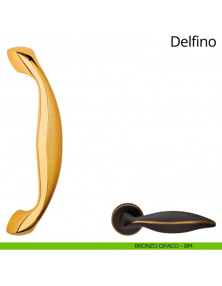 Maniglione per porta Delfino Linea Calì bronzo opaco