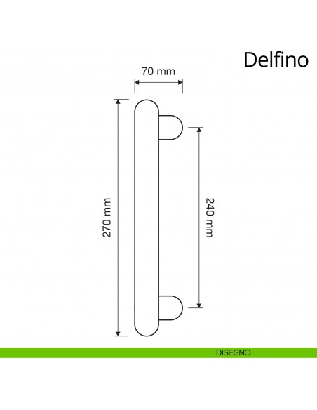 Maniglione per porta Delfino Linea Calì disegno