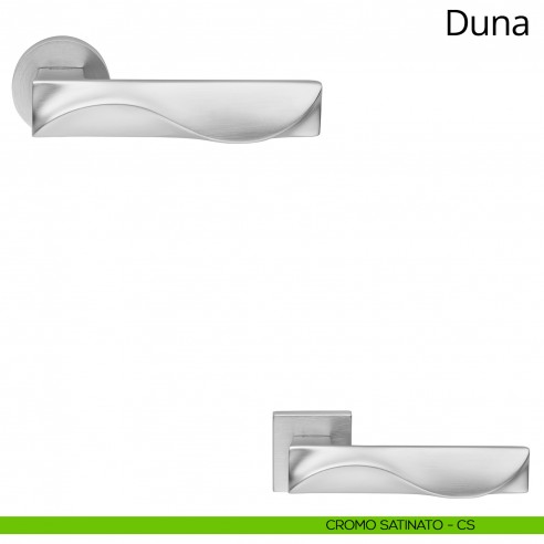 Maniglia per porta interna Duna Linea Calì rosetta tonda tradizionale cromo satinato