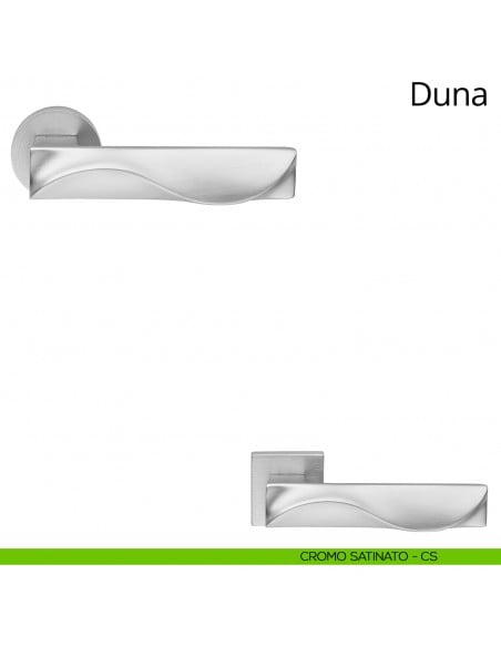 Maniglia per porta interna Duna Linea Calì rosetta tonda tradizionale cromo satinato