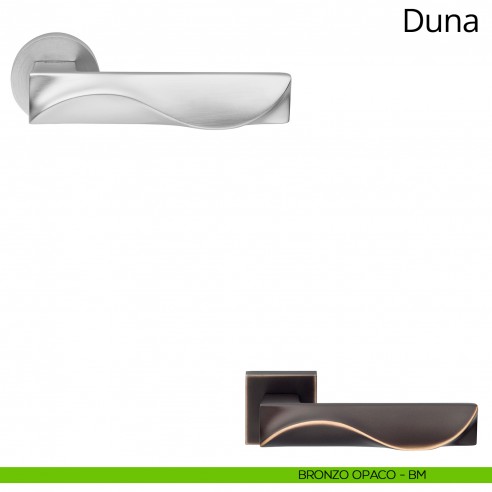 Maniglia per porta interna Duna Linea Calì rosetta tonda bassa bronzo opaco