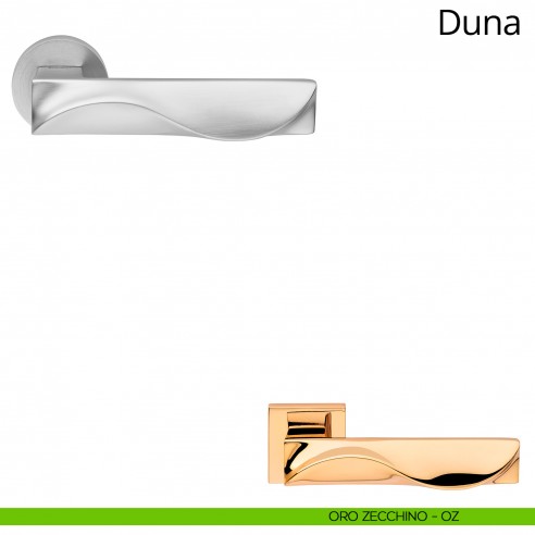 Maniglia per porta interna Duna Linea Calì rosetta tonda bassa oro zecchino