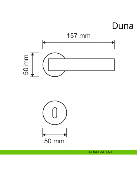 Maniglia per porta interna Duna Linea Calì rosetta tonda bassa foro patent