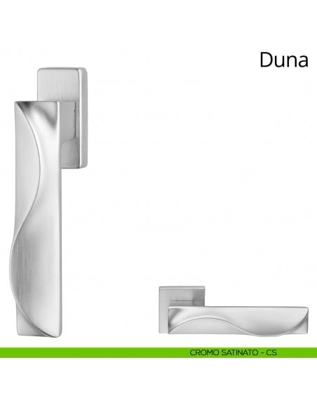 Maniglia per finestra martellina DK Duna Linea Calì cromo satinato