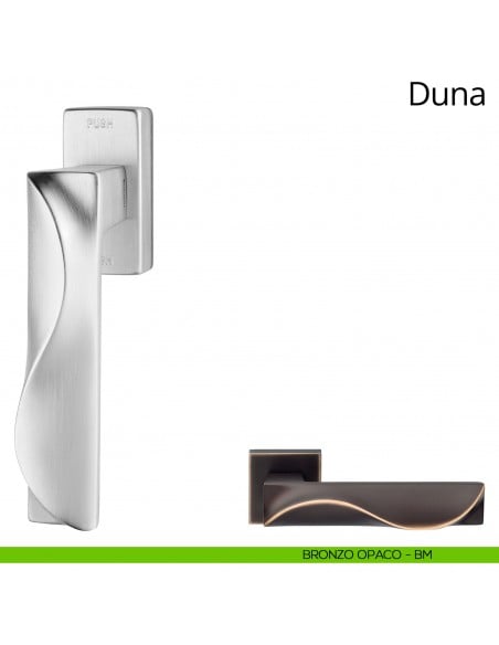 Maniglia per finestra martellina DK antintrusione Duna Linea Calì bronzo opaco