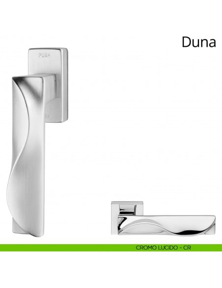 Maniglia per finestra martellina DK antintrusione Duna Linea Calì cromo lucido