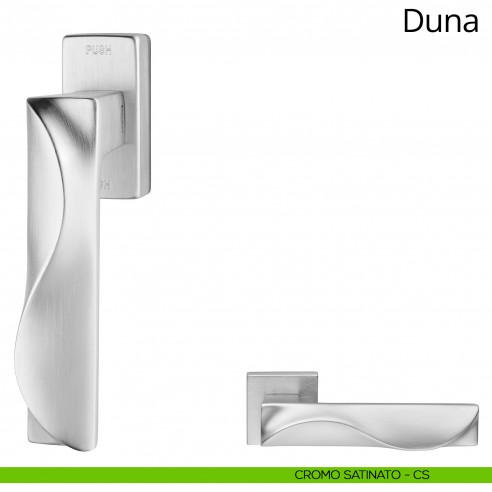 Maniglia per finestra martellina DK antintrusione Duna Linea Calì cromo satinato