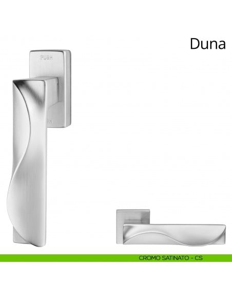 Maniglia per finestra martellina DK antintrusione Duna Linea Calì cromo satinato