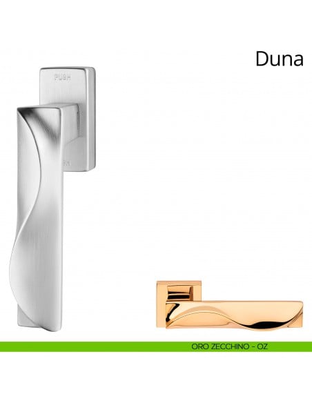 Maniglia per finestra martellina DK antintrusione Duna Linea Calì oro zecchino