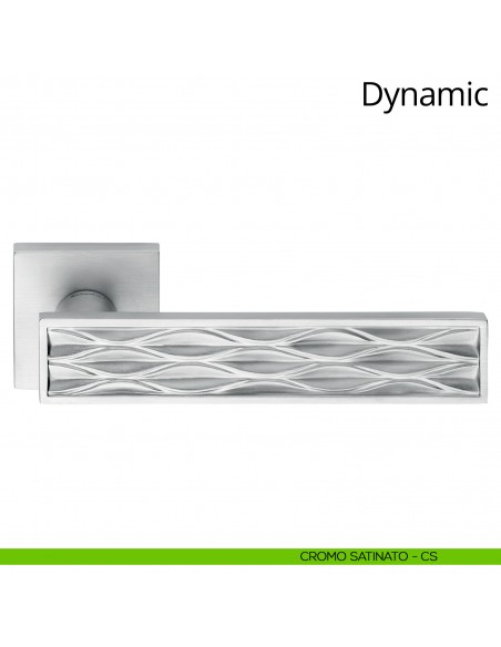 Maniglia per porta interna Dynamic Linea Calì rosetta quadrata tradizionale cromo satinato