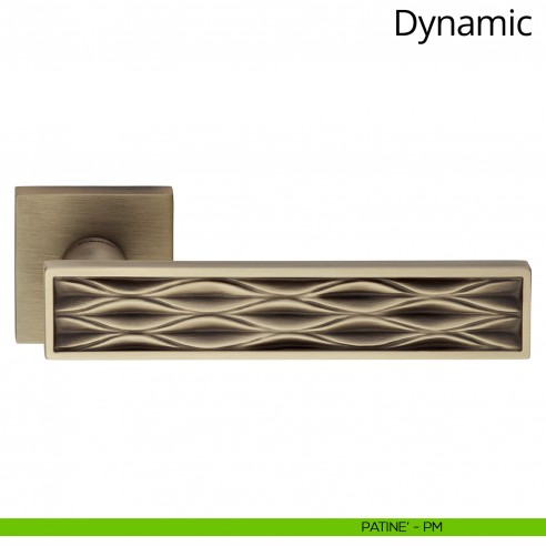 Maniglia per porta interna Dynamic Linea Calì rosetta quadrata bassa patinè