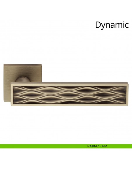 Maniglia per porta interna Dynamic Linea Calì rosetta quadrata bassa patinè
