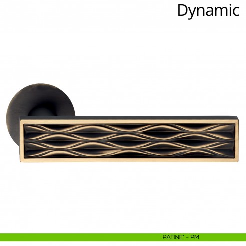 Maniglia per porta interna Dynamic Linea Calì rosetta tonda tradizionale bronzo opaco