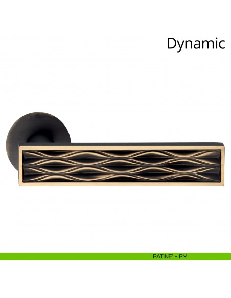 Maniglia per porta interna Dynamic Linea Calì rosetta tonda tradizionale bronzo opaco